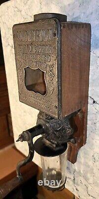 Antique Arcade Golden Rule Coffee Grinder Complete in Excellent Condition