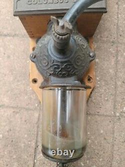 Antique Arcade Golden Rule Wall Mount Cast Iron Coffee Mill Grinder Rare