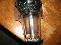 Antique Arcade Golden Rule Wall Mount Coffee Grinder with catch cup