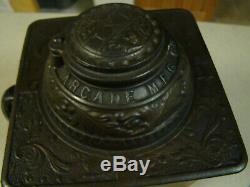 Antique Arcade IXL Side Handle Coffee Grinder MILL Freeport IL Cast Iron & Wood