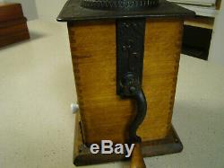 Antique Arcade IXL Side Handle Coffee Grinder MILL Freeport IL Cast Iron & Wood