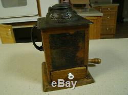 Antique Arcade IXL Side Handle Coffee Grinder MILL Freeport IL Cast Iron & Wood