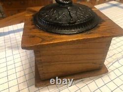 Antique Arcade Imperial Coffee Grinder Cast Iron & Wood
