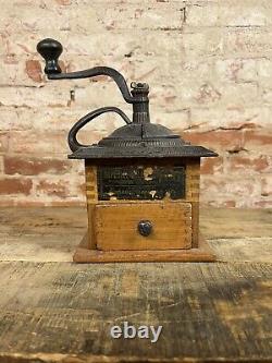 Antique Arcade Mfg Imperial Mill 705 Coffee Grinder Laptop Box Burr Freeport IL