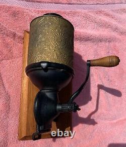 Antique Arcade Royal Embossed Tin & Cast Iron Coffee Grinder Patent 1894