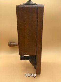 Antique Arcade X-Ray No. 1 Wood/Glass Hopper Coffee Grinder No Cup Bean