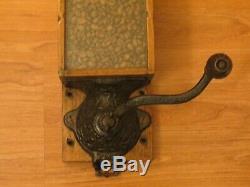 Antique Arcade X-Ray Wall Mount Glass Front Coffee Grinder Mill No. 1 Works Great