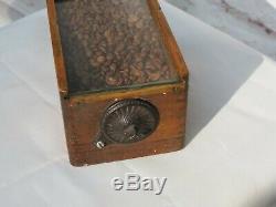 Antique Arcade X-Ray Wall Mount Glass Front Coffee Grinder Mill No. 1 Works Great