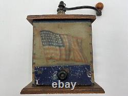 Antique BRONSON-WALTON OLD GLORY Coffee Grinder, Beautiful and VERY RARE