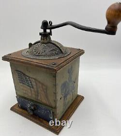 Antique BRONSON-WALTON OLD GLORY Coffee Grinder, Beautiful and VERY RARE