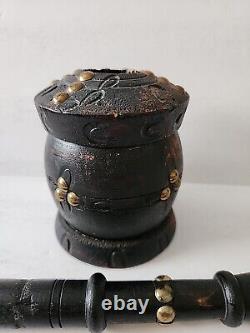 Antique Bedouin Middle Eastern Coffee Grinder With Pestle