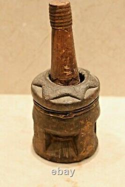 Antique Bedouin coffee grinder tribal ethnic wooden pestle middle east Mehbash