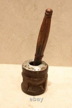 Antique Bedouin coffee grinder tribal ethnic wooden pestle middle east Mehbash