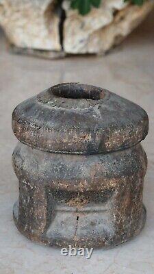 Antique Bedouin coffee grinder tribal ethnic wooden pestle middle east Mehbash