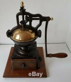 Antique Big Cast Iron Use Coffee Grinder Peugeot Freres A 2 Lux Model