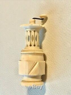Antique Bone Sewing Needle Holder Case tape measure for sewing, coffee grinder