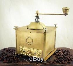 Antique Brass Coffee Grinder Mill Moulin cafe Molinillo Kaffeemuehle