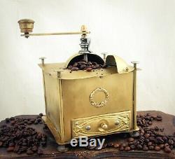Antique Brass Coffee Grinder Mill Moulin cafe Molinillo Kaffeemuehle