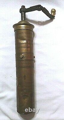 Antique Brass Coffee Grinder Ottoman Empire Mid 19th C. WithMarks 11 Tall Islamic