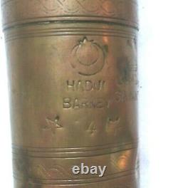 Antique Brass Coffee Grinder Ottoman Empire Mid 19th C. WithMarks 11 Tall Islamic