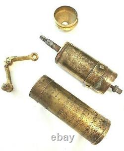 Antique Brass Coffee Grinder Rare Ottoman Made in Lebanon Hand Crank Mill