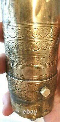 Antique Brass Coffee Grinder Rare Ottoman Made in Lebanon Hand Crank Mill