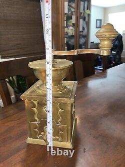 Antique Brass Coffee Grinder Square