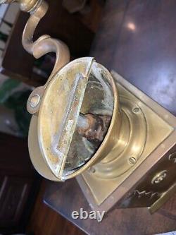 Antique Brass Coffee Grinder Square