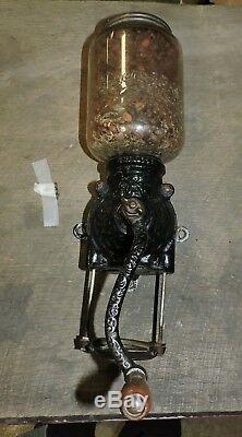 Antique Brighton/Premier Wall Mount Coffee Grinder Mill, 1905, Nice, Old, (VEX)