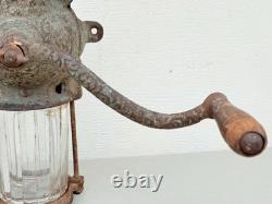 Antique Brighton Wall Mount Coffee Mill Grinder With Glass Jar