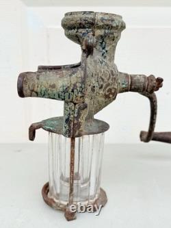 Antique Brighton Wall Mount Coffee Mill Grinder With Glass Jar