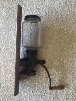 Antique Brighton Wall Mount Coffee Mill / Grinder With Original Glass. Mounted