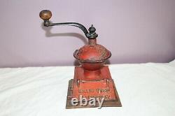 Antique C. 1900 Griswold Grand Union Tea Co. Cast Iron Coffee Grinder Mill Sign