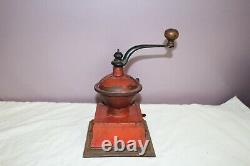 Antique C. 1900 Griswold Grand Union Tea Co. Cast Iron Coffee Grinder Mill Sign