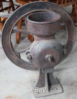 Antique C. S. BELL Cast Iron NO. 3 Large Wheel Coffee Grinder Mill