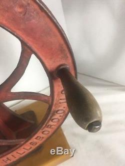 Antique C. S. Bell No. 2 Corn Mill Coffee Grinder Mercantile Farm Industrial