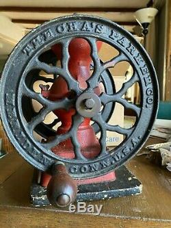 Antique CHARLES PARKER Cast Iron Coffee Grinder Mill, Meriden, Conn