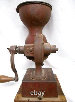 Antique COLES MFG COFFEE GRINDER Original Condition, Org Paint, decals, Pat 1890