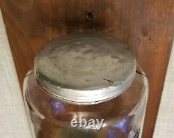 Antique Cast Iron ARCADE CRYSTAL Wall Mounted Coffee Grinder w Original Cup