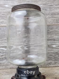 Antique Cast Iron Arcade #25 Wall Mount Coffee Grinder with Original Lid