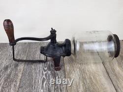 Antique Cast Iron Arcade #25 Wall Mount Coffee Grinder with Original Lid
