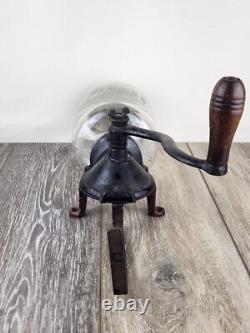 Antique Cast Iron Arcade #25 Wall Mount Coffee Grinder with Original Lid