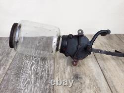 Antique Cast Iron Arcade #25 Wall Mount Coffee Grinder with Original Lid