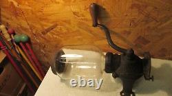 Antique Cast Iron Arcade Coffee Grinder & Glass Bean Jar No. 1