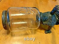 Antique Cast Iron Arcade Crystal No. 1 Wall Mounted Coffee Grinder Original