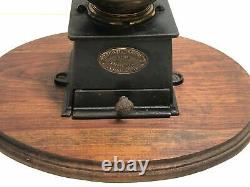 Antique Cast Iron Baldwin Son & Co Stourport Coffee Grinder withWooden Base