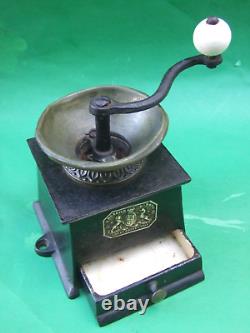 Antique Cast Iron & Brass Coffee Mill Grinder A Kenrick & Sons England C1890