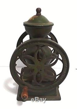 Antique Cast Iron COFFEE GRINDER Double Wheel John Wright Inc. / Not Working