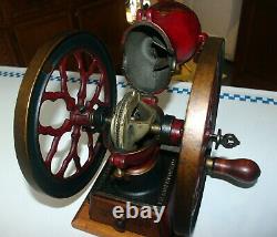 Antique Cast Iron Charles Parker No. 200 2 Wheel Coffee Grinder