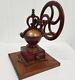 Antique Cast Iron Coffee Grinder Balance Wheel Elma #0 Rare Model Spain